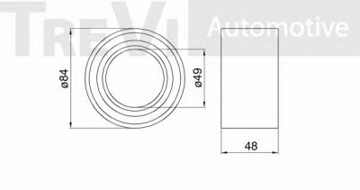 TREVI AUTOMOTIVE wb1601 -  Комплект подшипника ступицы колеса